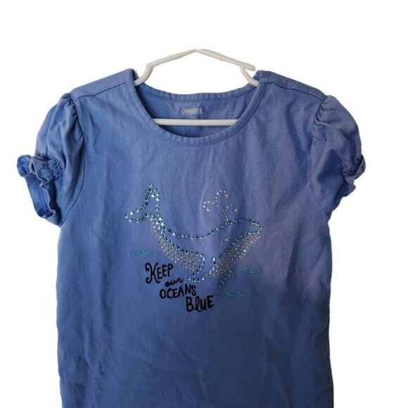 Gymboree‎ Blue Tee T-Shirt Rhinestone Whale Size 10 Years Girls Kids - Picture 4 of 6